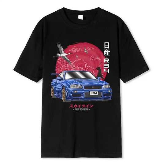 Cotton Initial D T-Shirt - Harajuku Aesthetic Oversize Tee